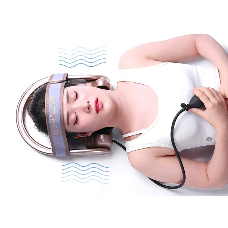 WOOLALA Cervical Neck Traction Device, Chronic Neck Pain Relief Muscle Relax Pillow with Band Neck Curve Correct Home Neck Stretcher - Image 1